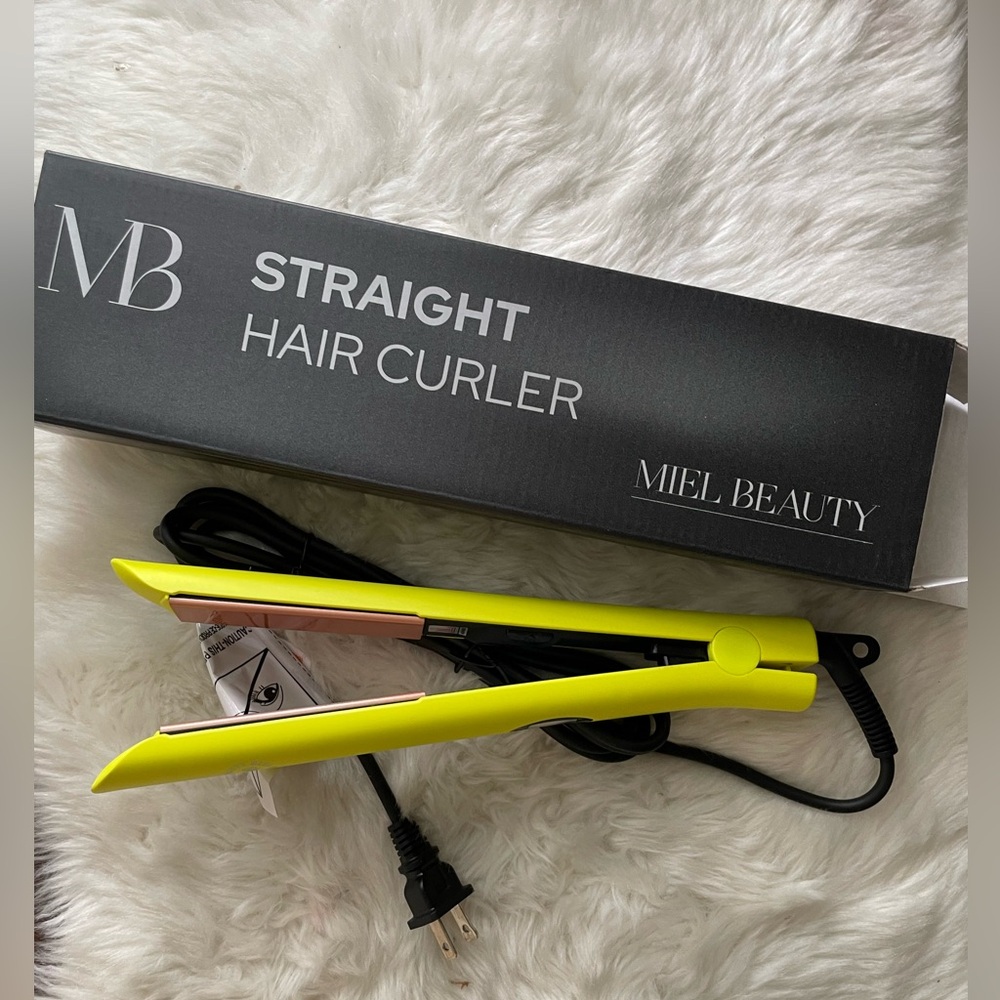New! Neon Yellow Hair Curler Straightener
